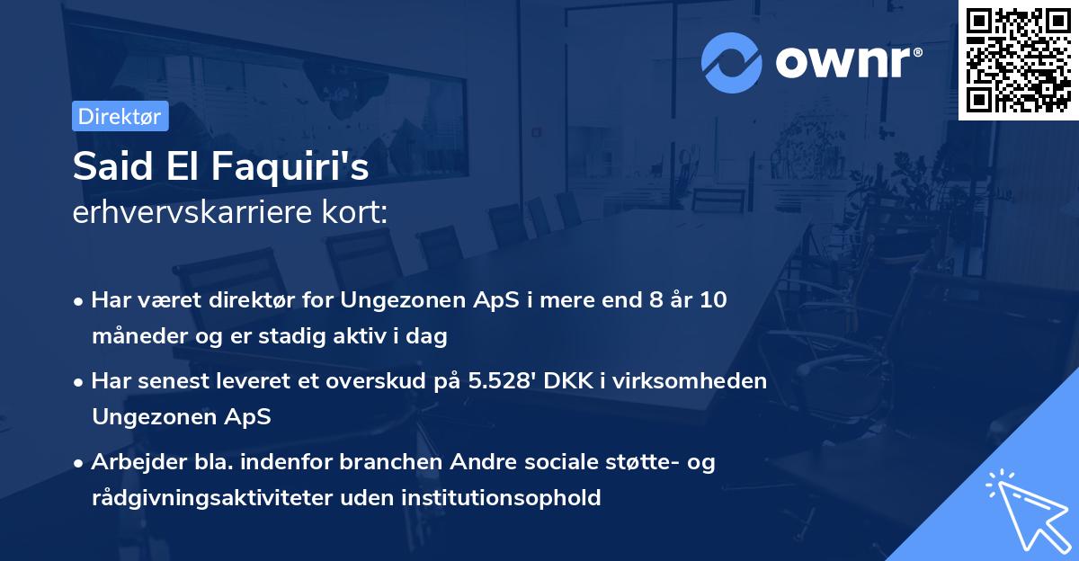 Said El Faquiri's erhvervskarriere kort