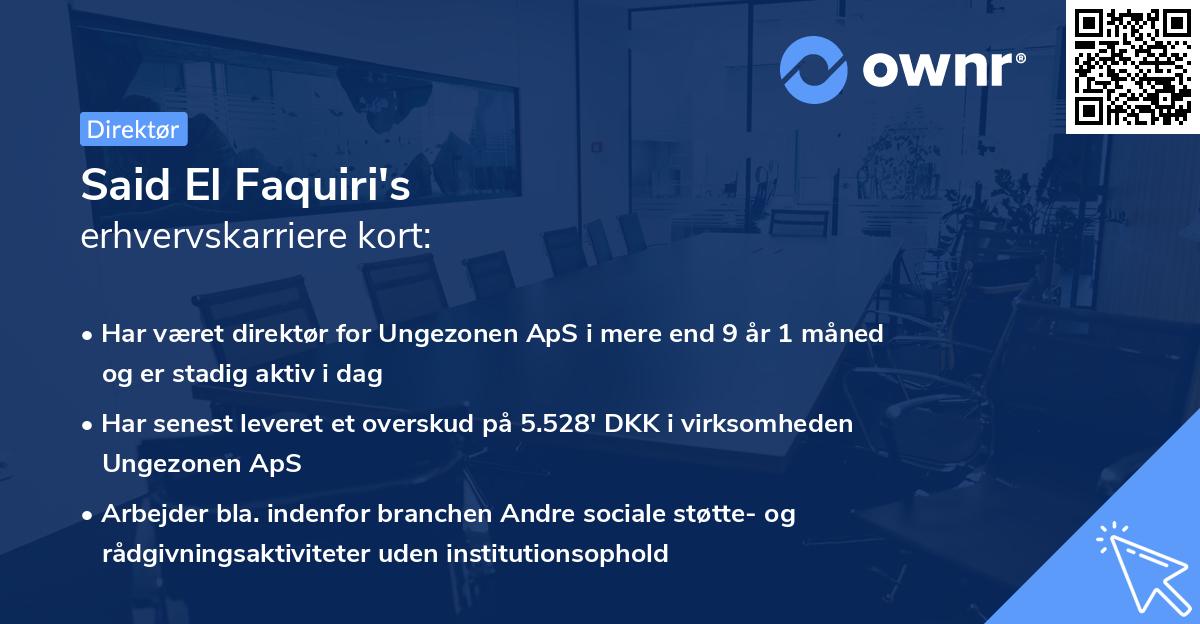 Said El Faquiri's erhvervskarriere kort