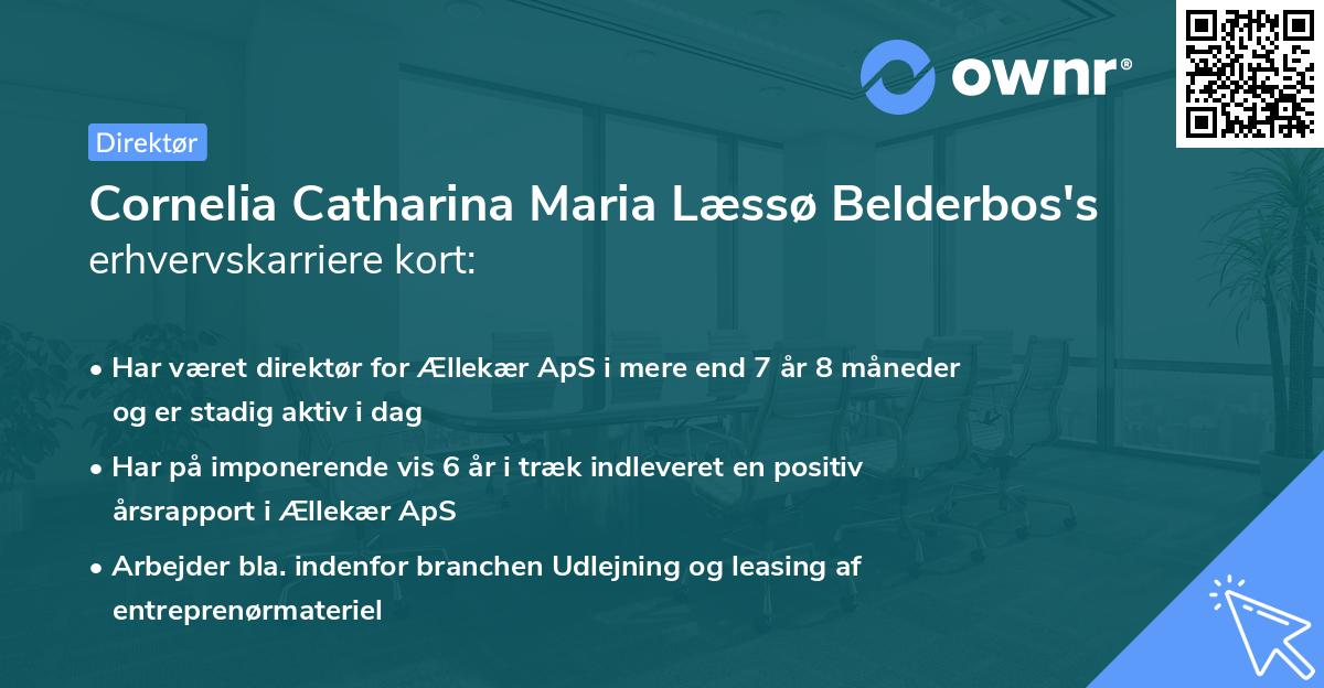Cornelia Catharina Maria Læssø Belderbos's erhvervskarriere kort