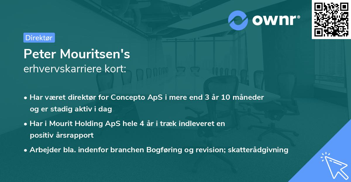 Peter Mouritsen's erhvervskarriere kort