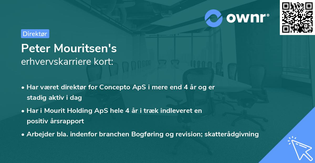 Peter Mouritsen's erhvervskarriere kort