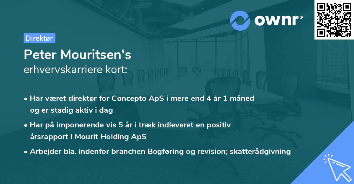 Peter Mouritsen's erhvervskarriere kort