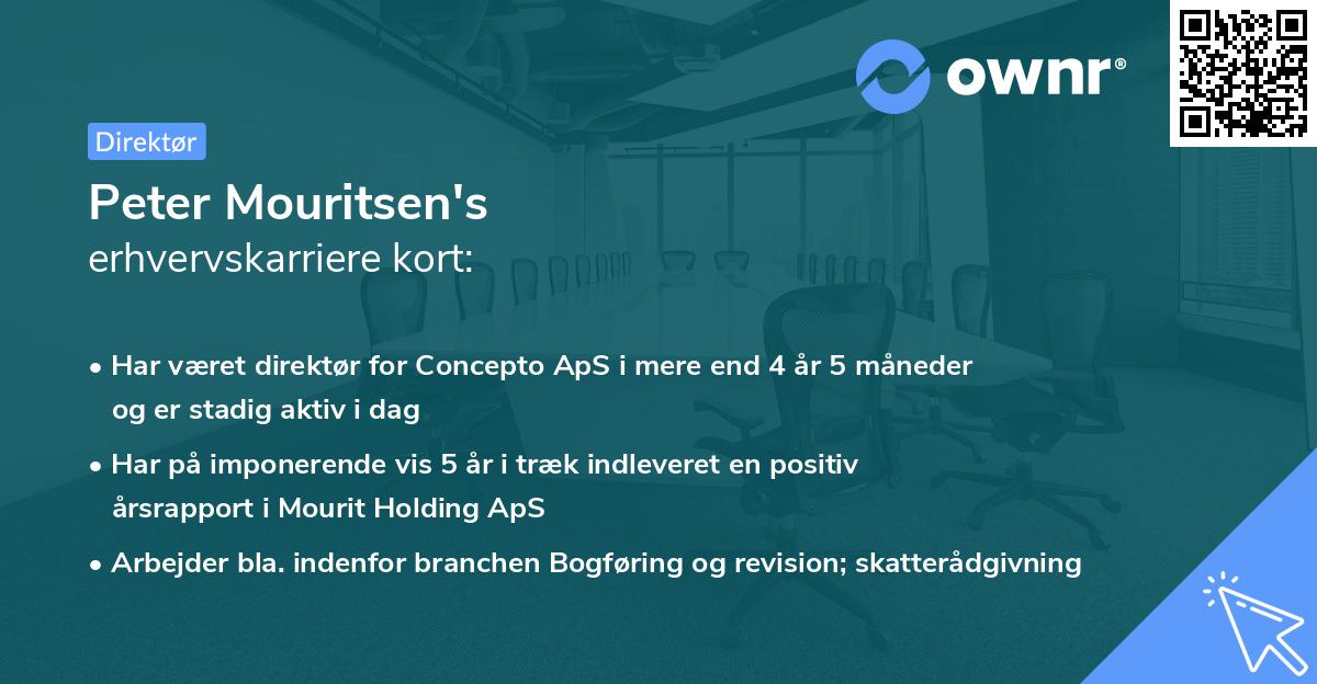 Peter Mouritsen's erhvervskarriere kort