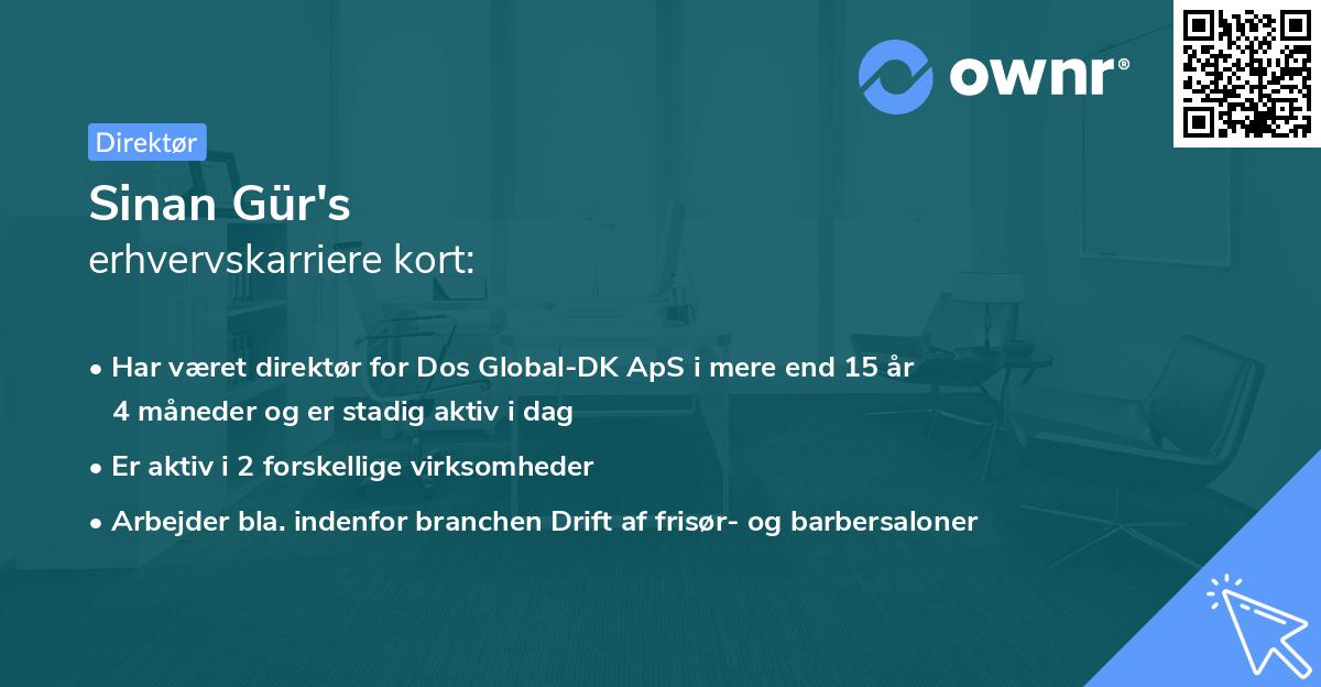Sinan Gür's erhvervskarriere kort