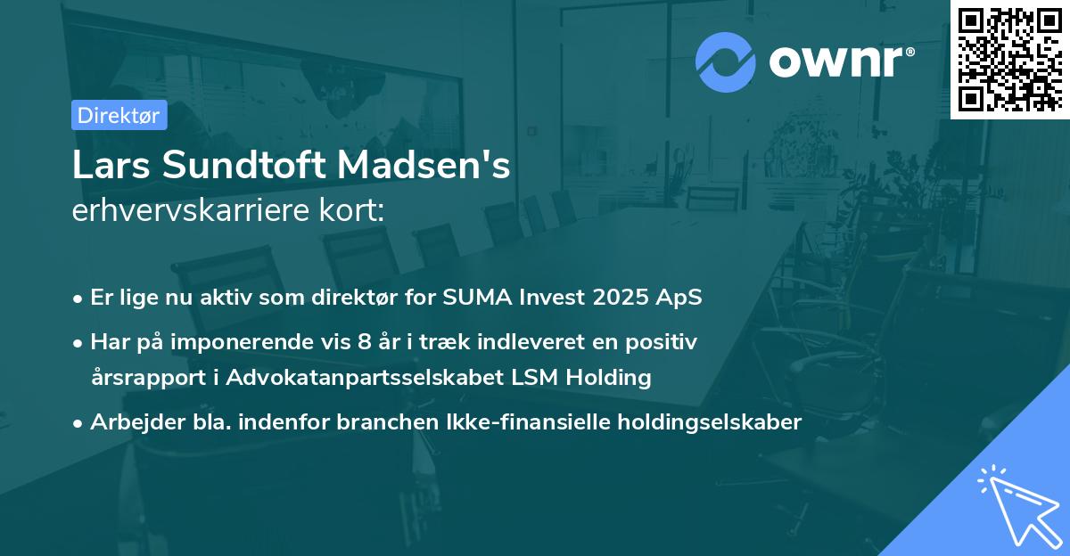 Lars Sundtoft Madsen's erhvervskarriere kort