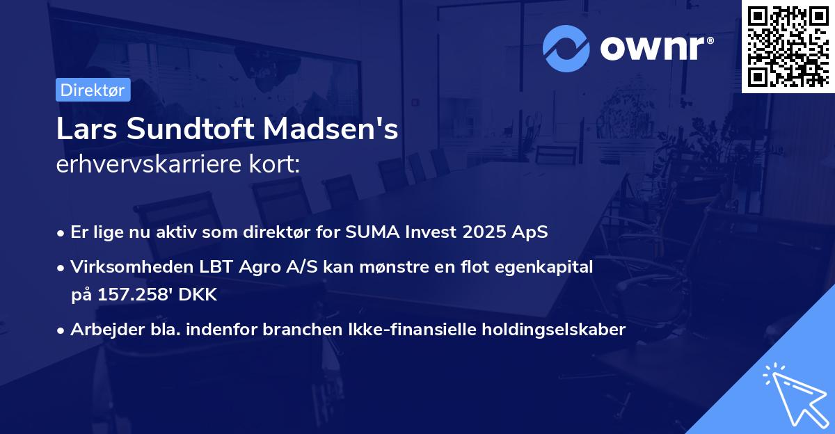 Lars Sundtoft Madsen's erhvervskarriere kort