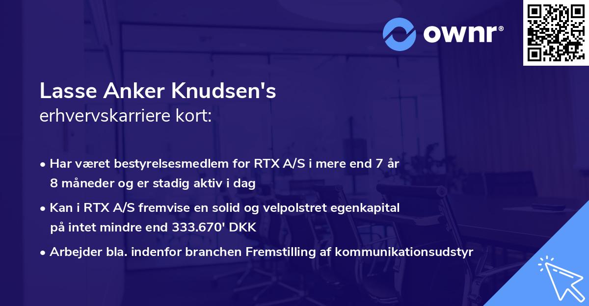Lasse Anker Knudsen's erhvervskarriere kort