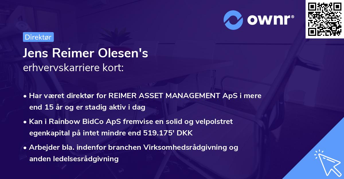Jens Reimer Olesen's erhvervskarriere kort