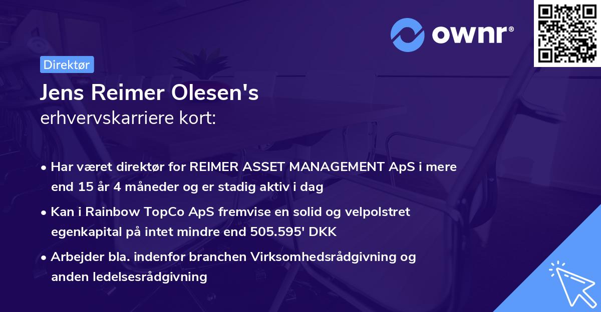Jens Reimer Olesen's erhvervskarriere kort