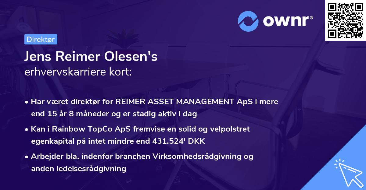 Jens Reimer Olesen's erhvervskarriere kort