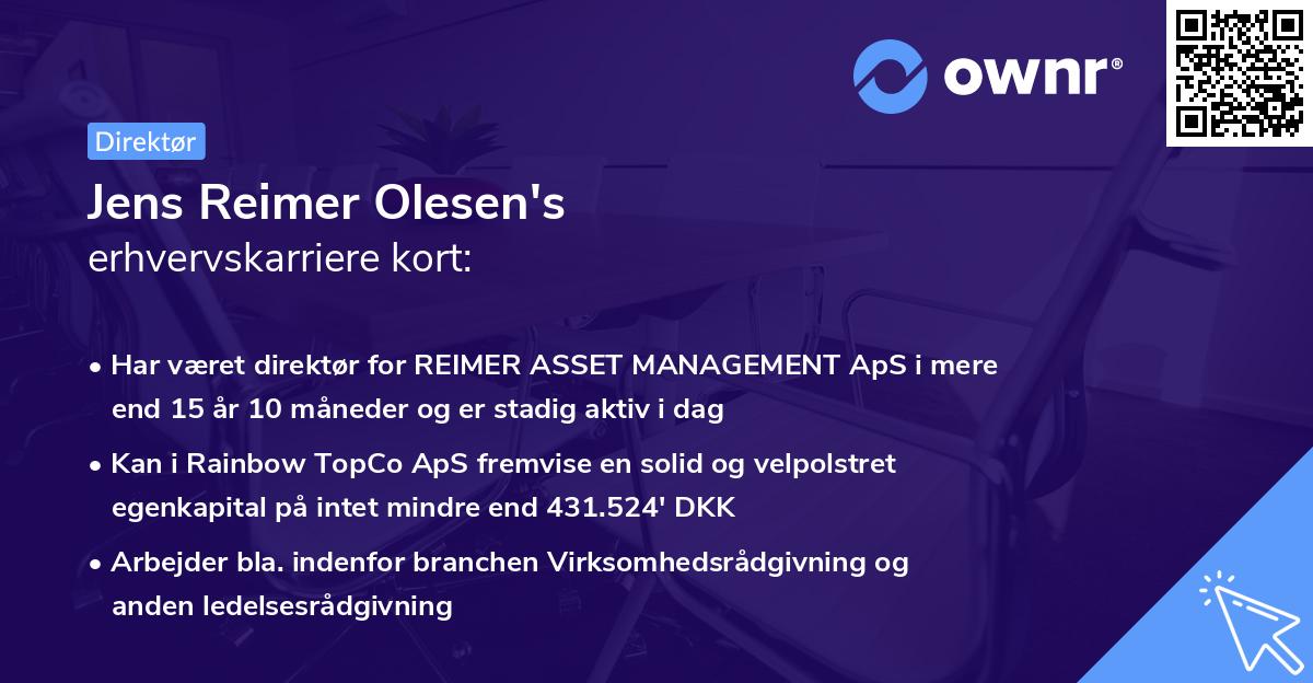 Jens Reimer Olesen's erhvervskarriere kort
