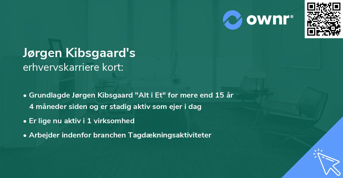 Jørgen Kibsgaard's erhvervskarriere kort