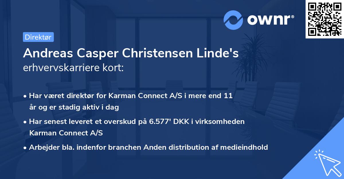 Andreas Casper Christensen Linde's erhvervskarriere kort