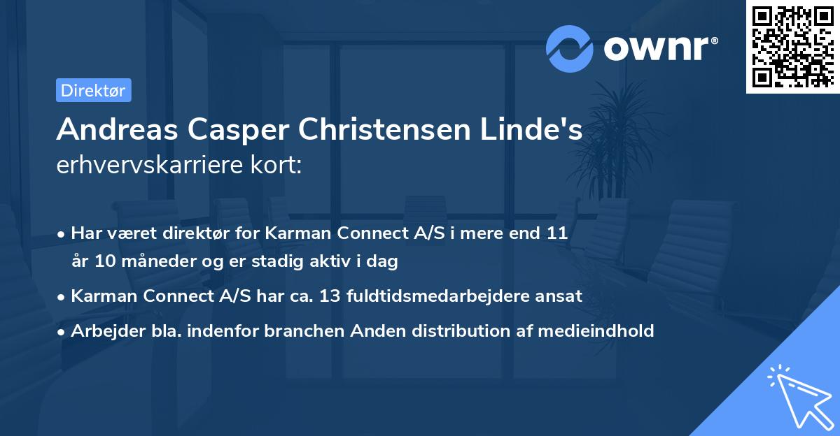 Andreas Casper Christensen Linde's erhvervskarriere kort