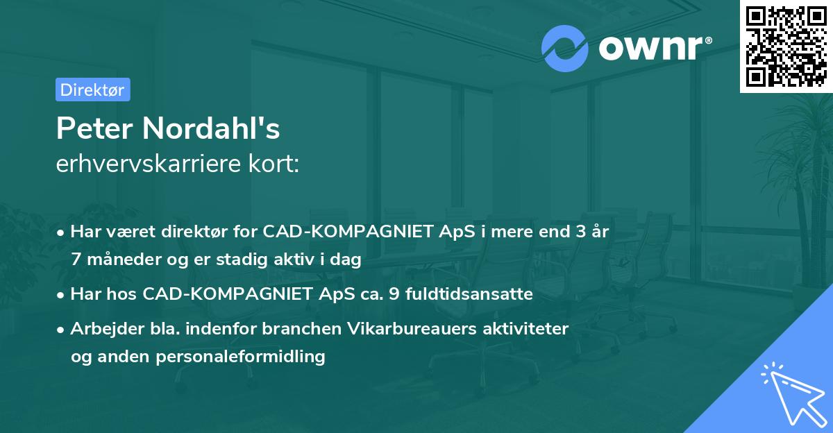 Peter Nordahl's erhvervskarriere kort