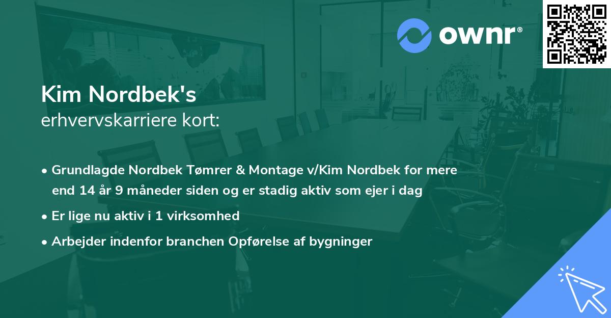 Kim Nordbek's erhvervskarriere kort