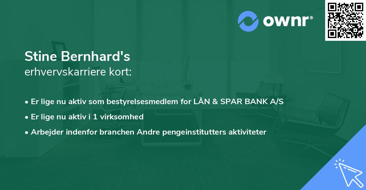 Stine Bernhard's erhvervskarriere kort