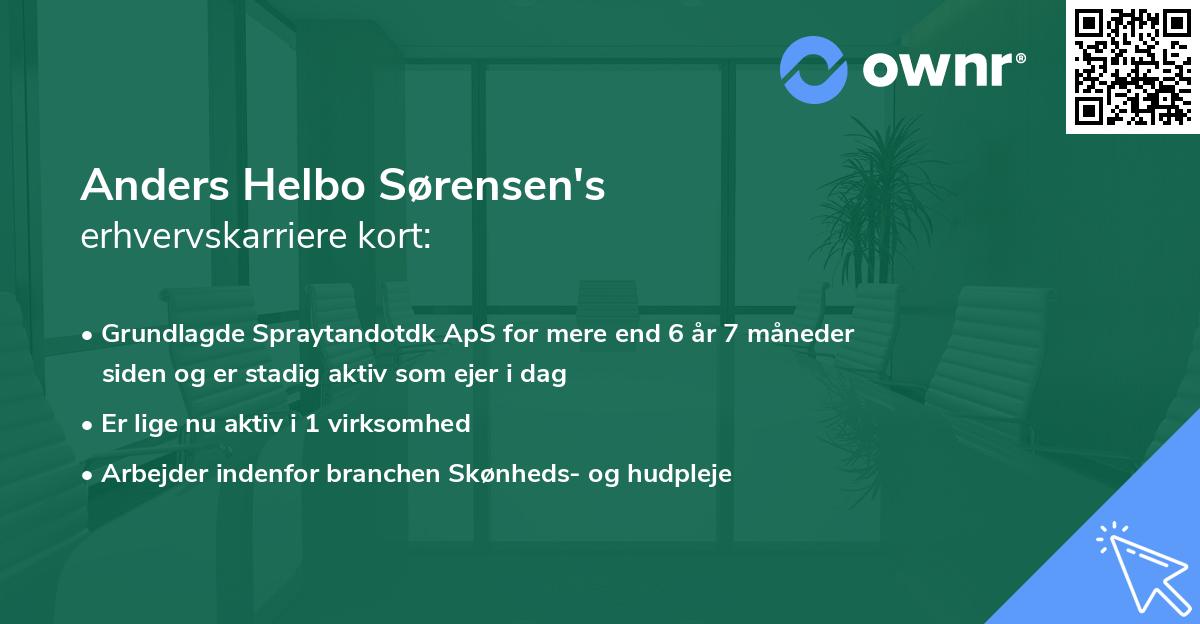 Anders Helbo Sørensen's erhvervskarriere kort
