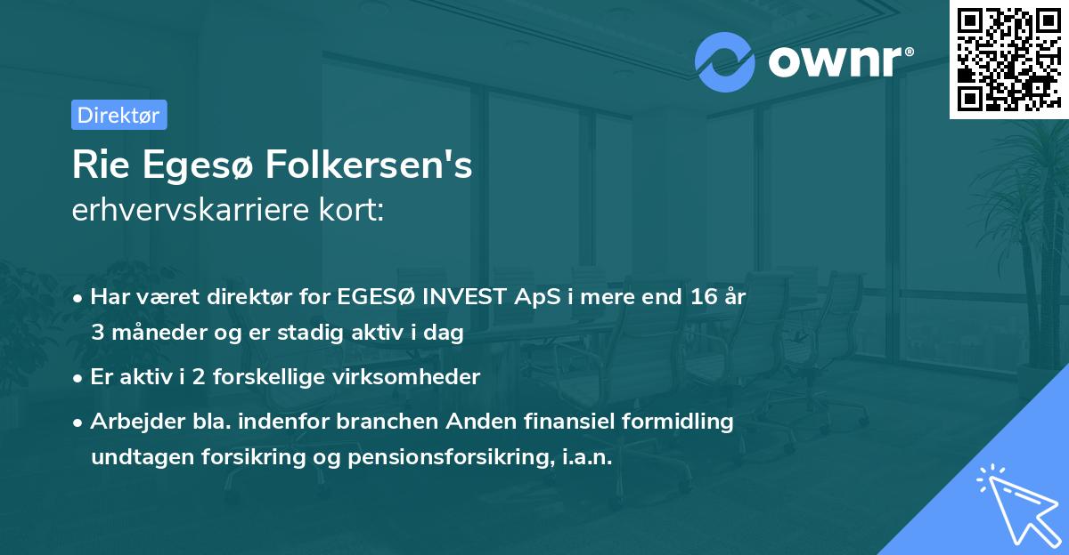 Rie Egesø Folkersen's erhvervskarriere kort