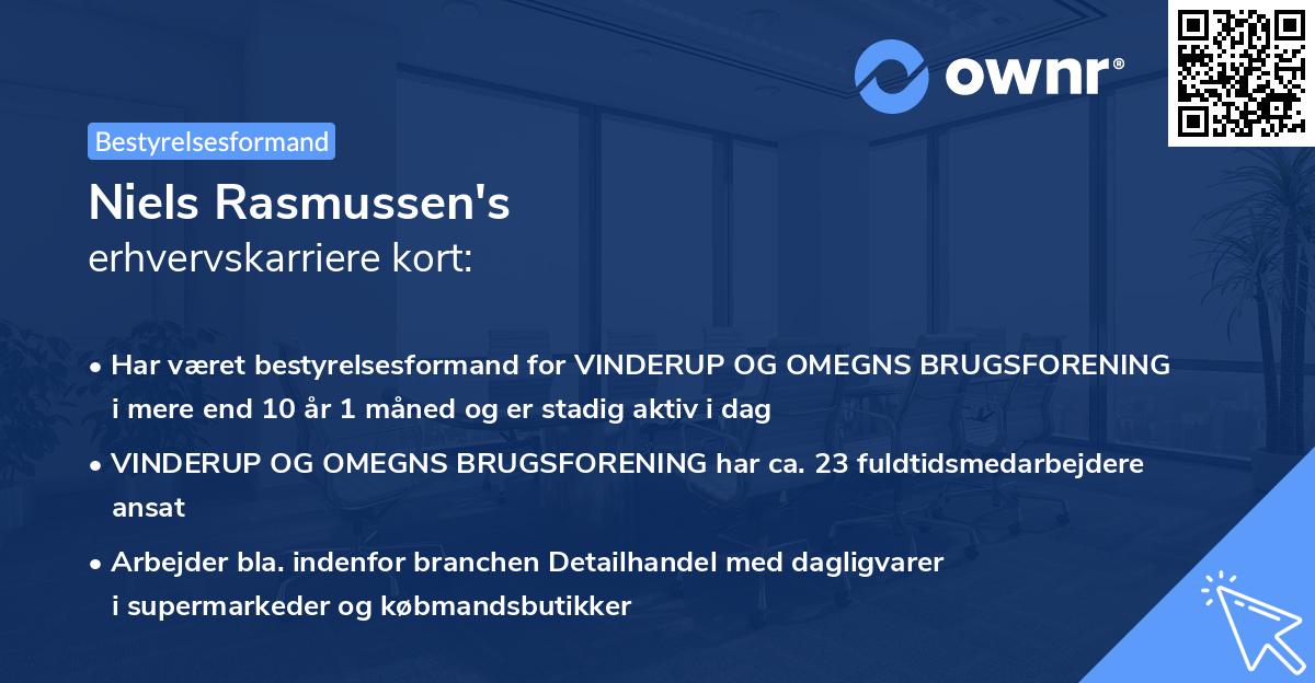 Niels Rasmussen's erhvervskarriere kort