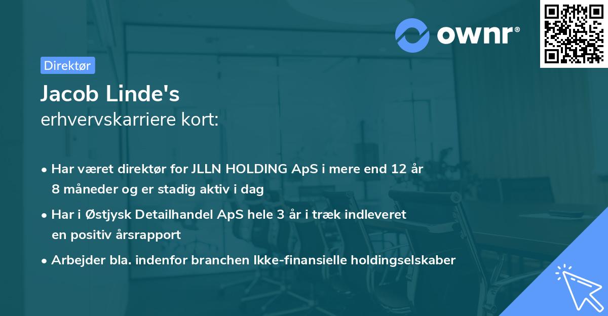 Jacob Linde's erhvervskarriere kort