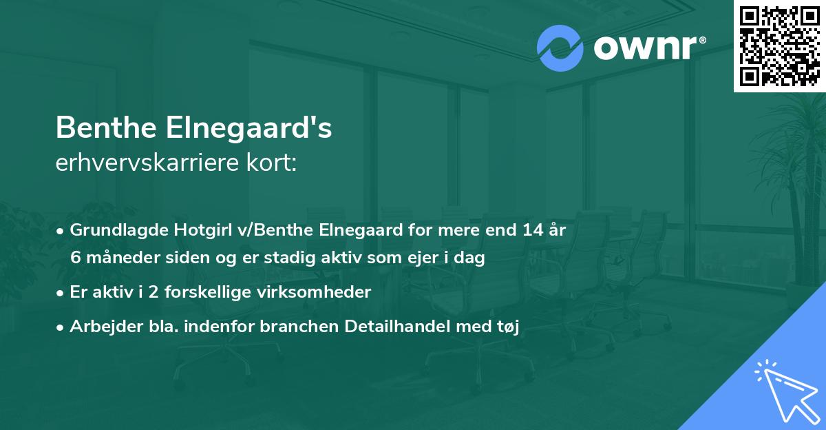 Benthe Elnegaard's erhvervskarriere kort