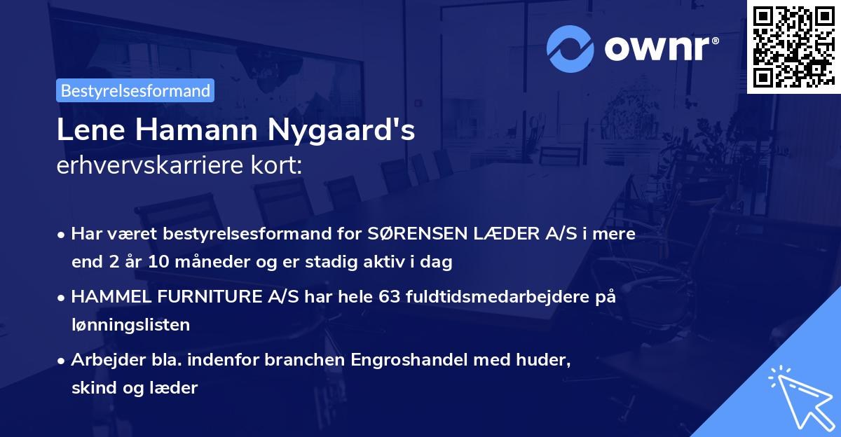 Lene Hamann Nygaard's erhvervskarriere kort