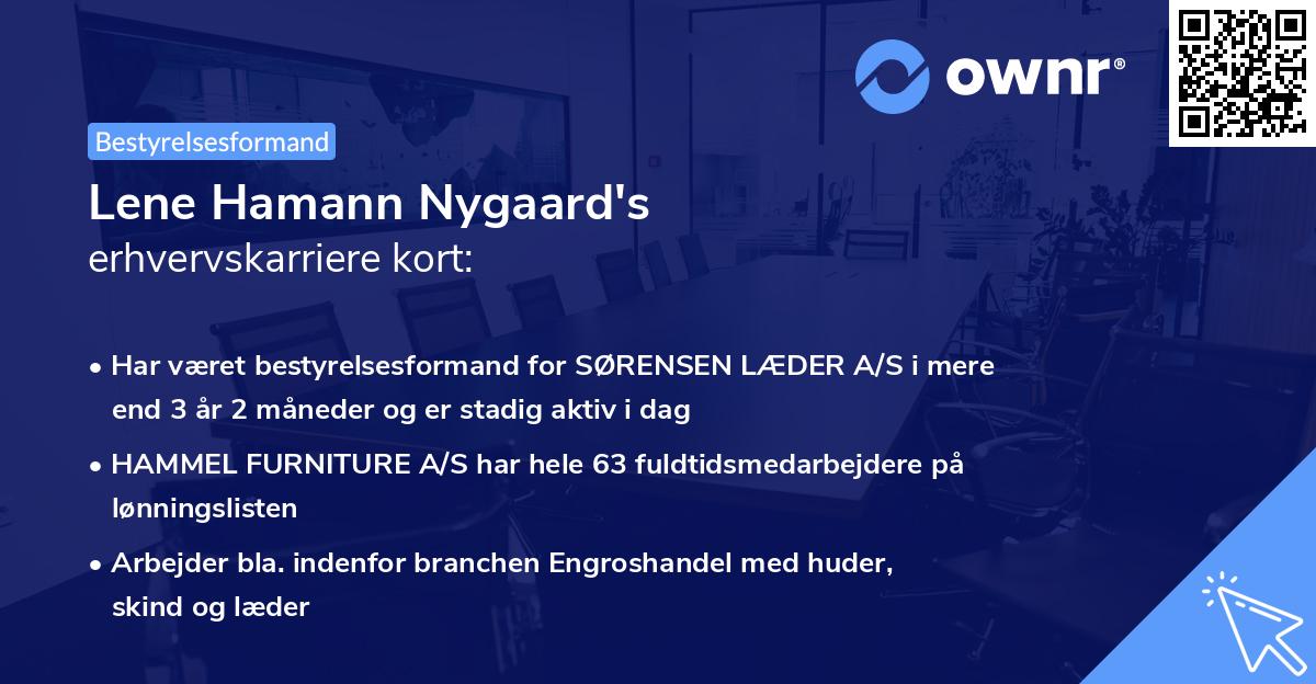 Lene Hamann Nygaard's erhvervskarriere kort