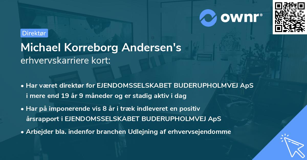 Michael Korreborg Andersen's erhvervskarriere kort