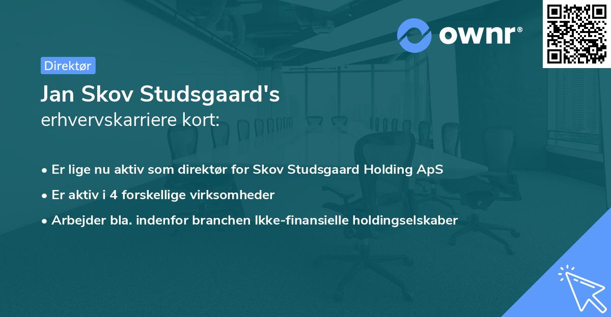 Jan Skov Studsgaard's erhvervskarriere kort