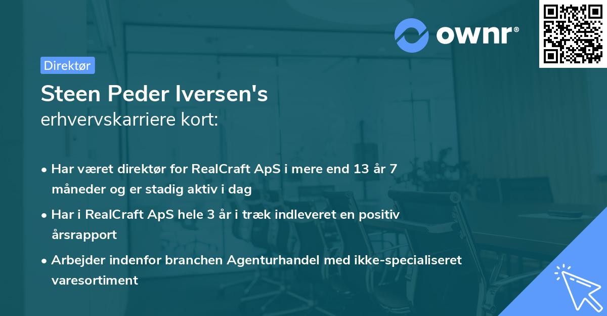 Steen Peder Iversen's erhvervskarriere kort