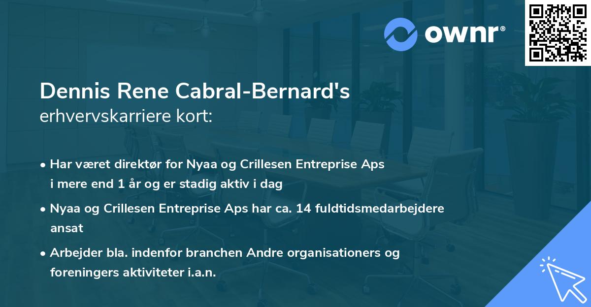 Dennis Rene Cabral-Bernard's erhvervskarriere kort