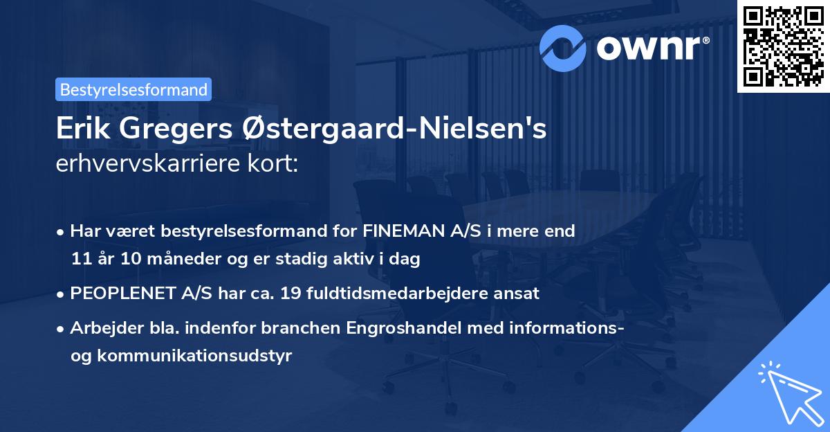 Erik Gregers Østergaard-Nielsen's erhvervskarriere kort