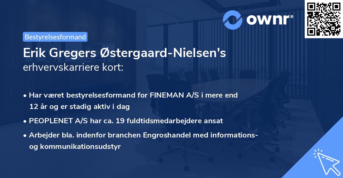 Erik Gregers Østergaard-Nielsen's erhvervskarriere kort