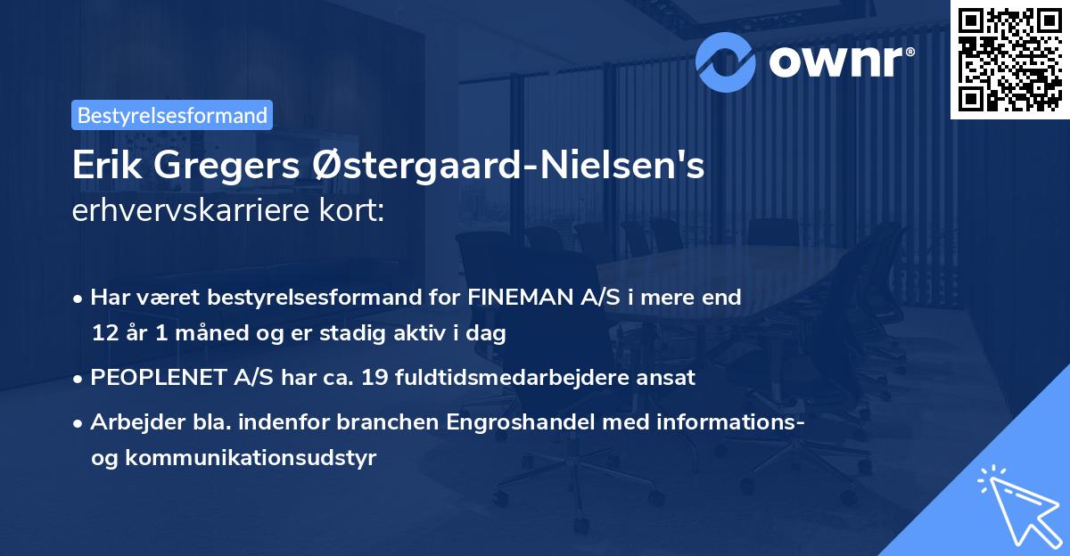 Erik Gregers Østergaard-Nielsen's erhvervskarriere kort