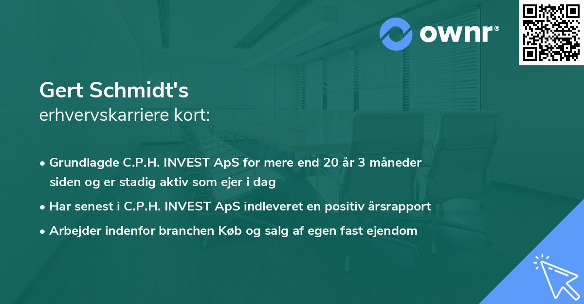 Gert Schmidt's erhvervskarriere kort