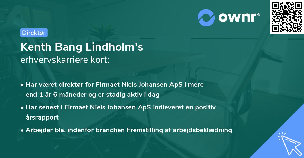 Kenth Bang Lindholm's erhvervskarriere kort