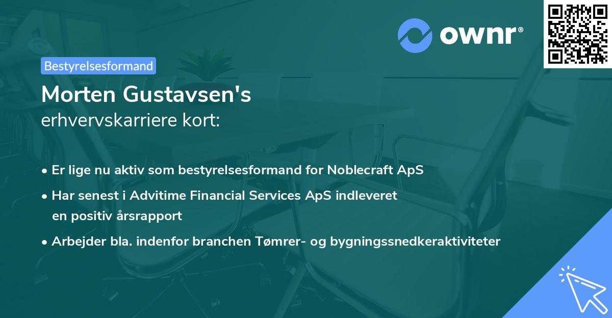 Morten Gustavsen's erhvervskarriere kort