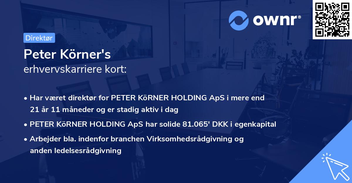 Peter Körner's erhvervskarriere kort