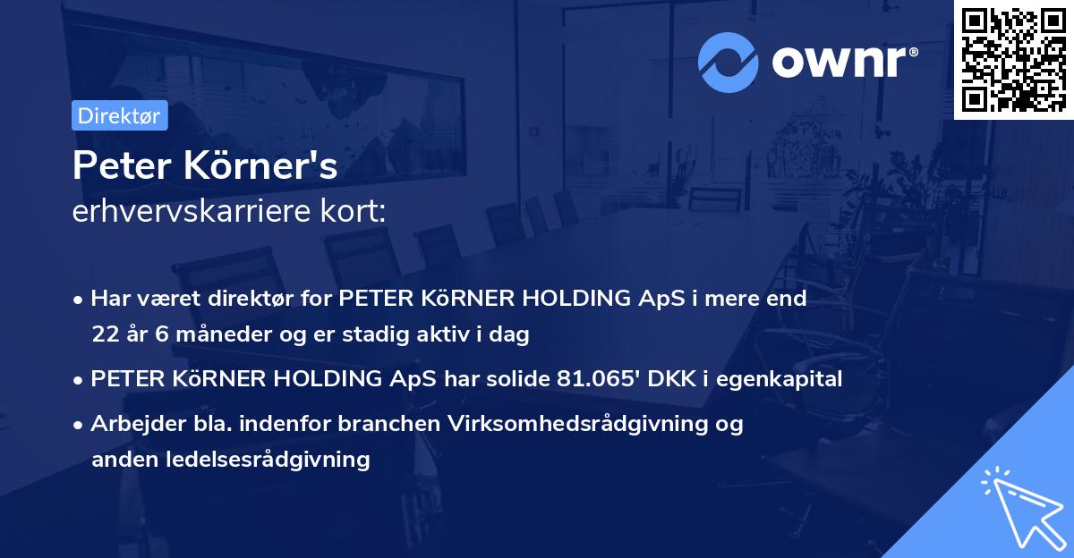 Peter Körner's erhvervskarriere kort