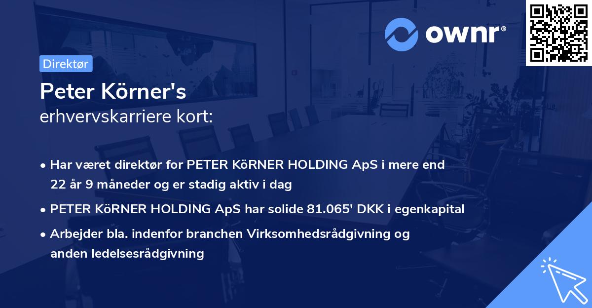 Peter Körner's erhvervskarriere kort