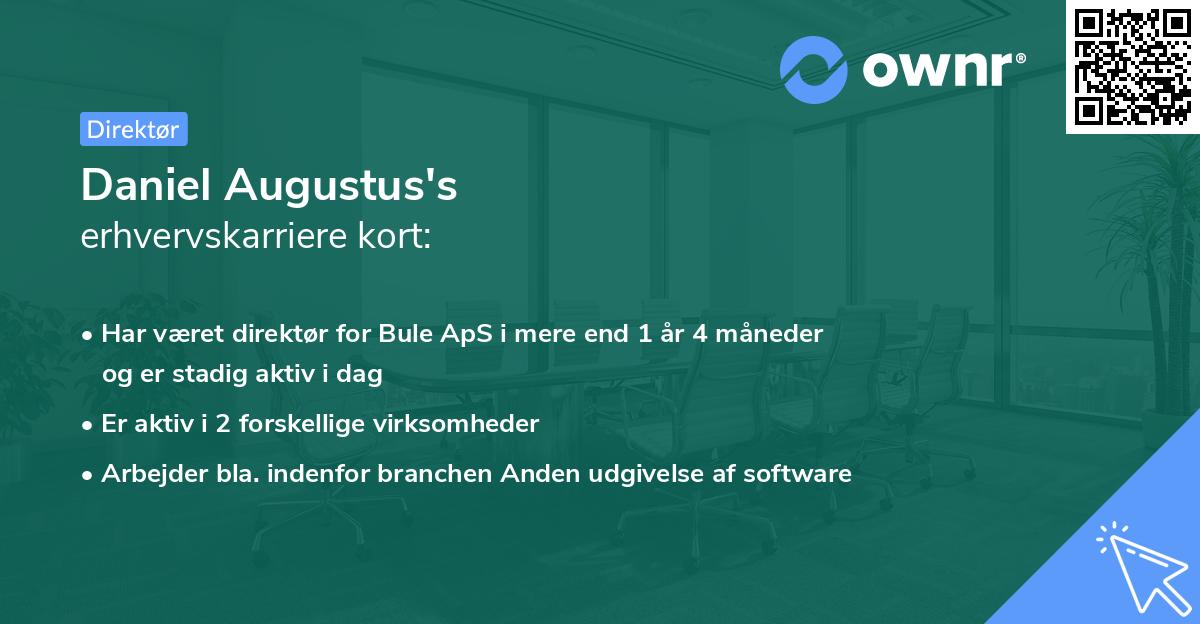 Daniel Augustus's erhvervskarriere kort