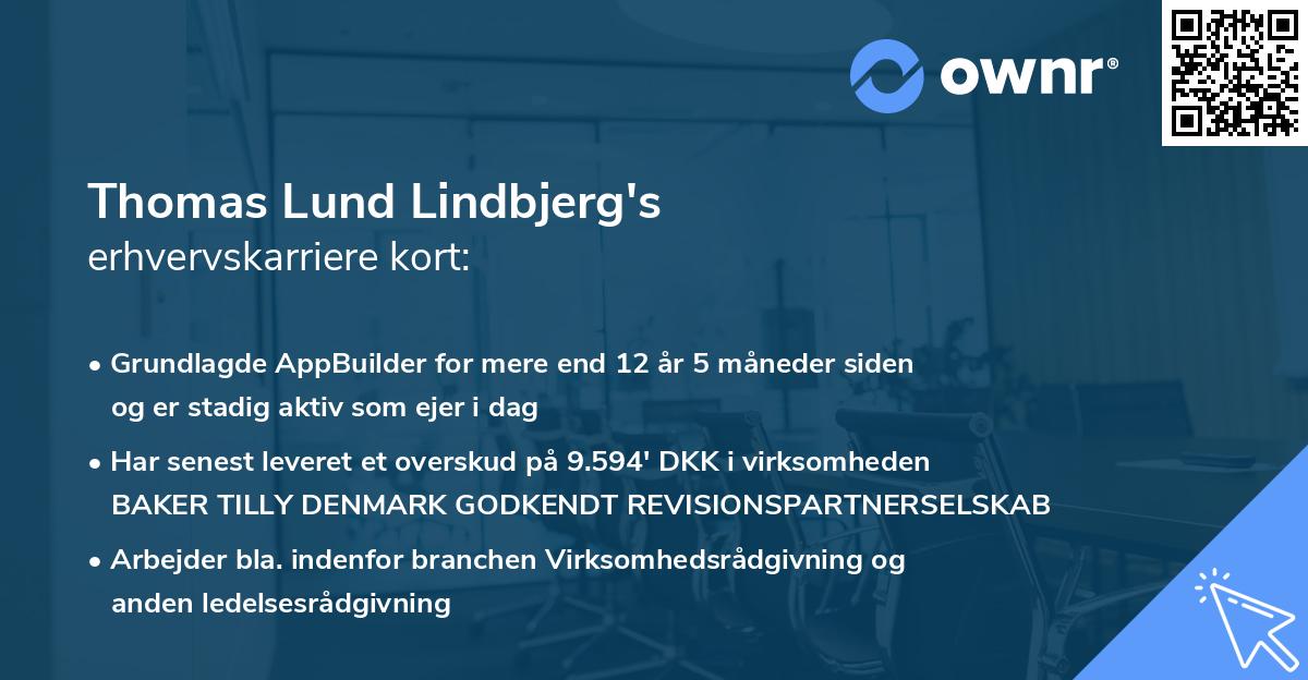 Thomas Lund Lindbjerg's erhvervskarriere kort