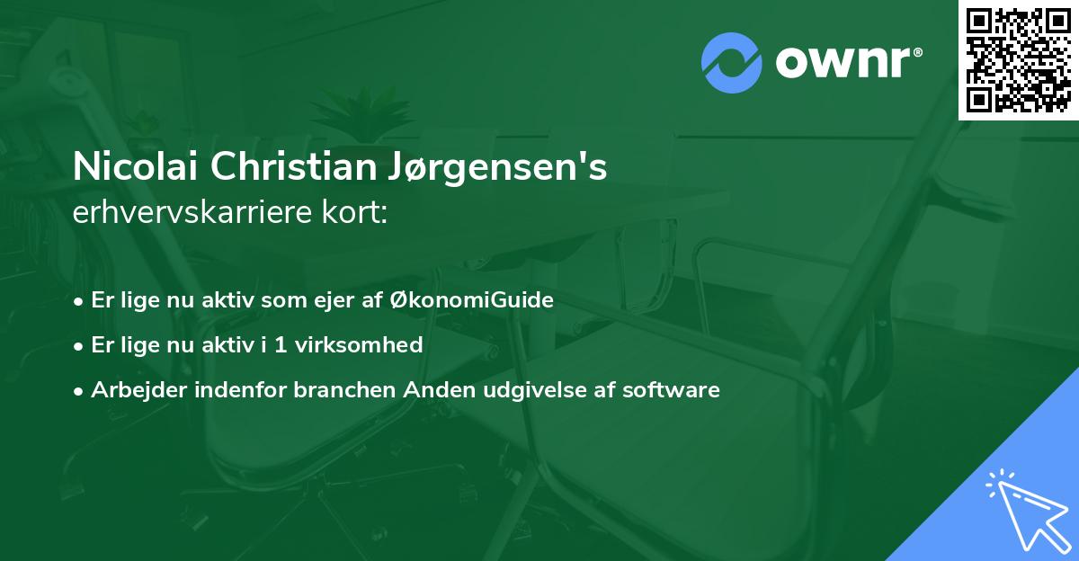 Nicolai Christian Jørgensen's erhvervskarriere kort