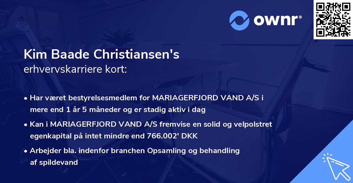 Kim Baade Christiansen's erhvervskarriere kort