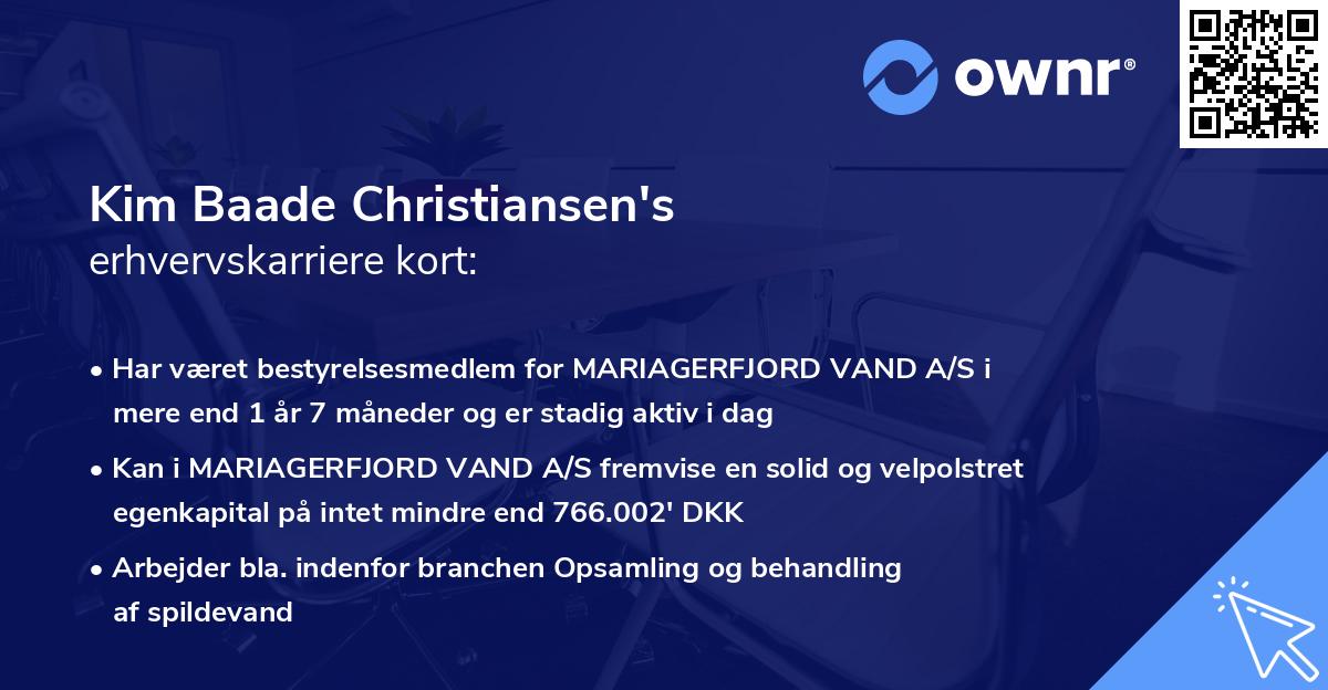 Kim Baade Christiansen's erhvervskarriere kort