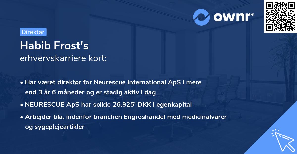 Habib Frost's erhvervskarriere kort