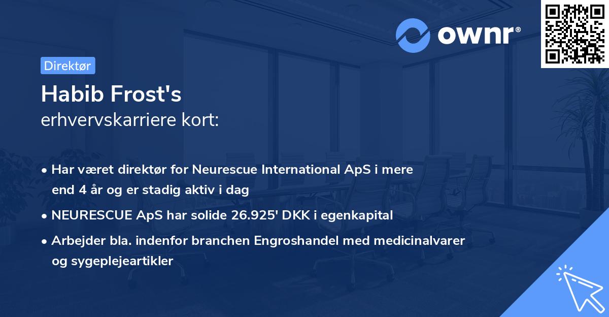 Habib Frost's erhvervskarriere kort