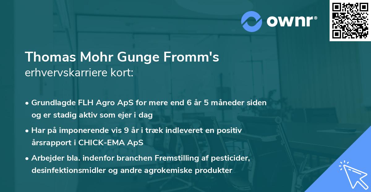 Thomas Mohr Gunge Fromm's erhvervskarriere kort