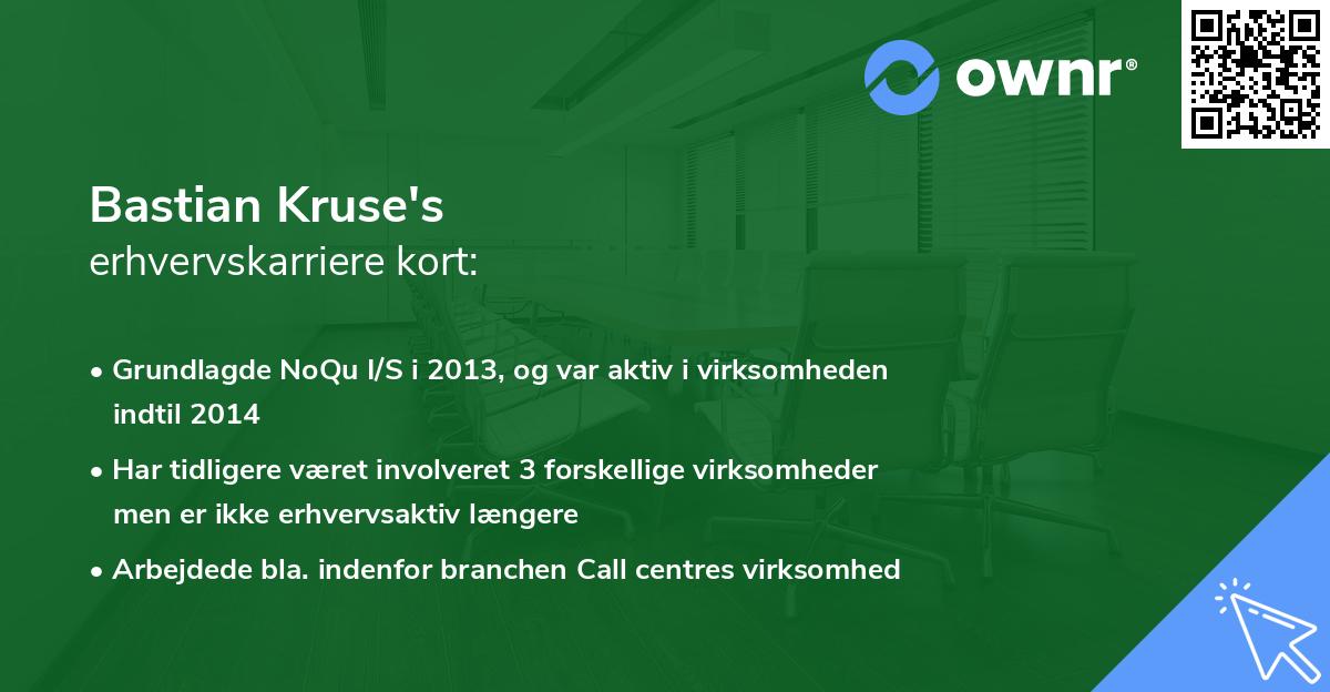 Bastian Kruse's erhvervskarriere kort